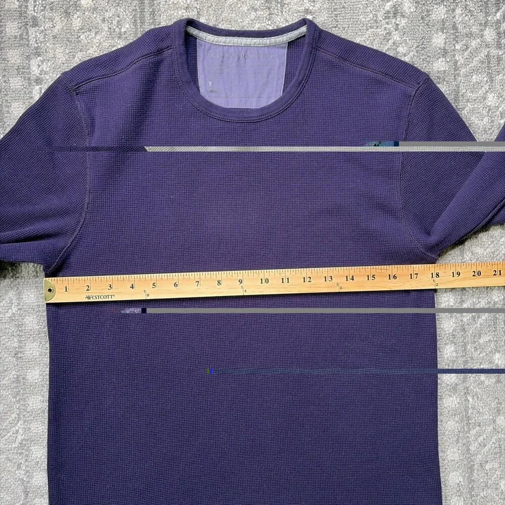 Banana Republic Lot Of 2 Mens Waffle Knit Long Sleeve Shirts Large Plum Blue
